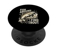 Diseño Divertido de Pesca de Pescado Alrededor y Encuentra truchas PopSockets PopGrip Adhesivo