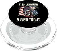 Diseño Divertido de Pesca de Pescado Alrededor y Encuentra truchas PopSockets PopGrip para MagSafe
