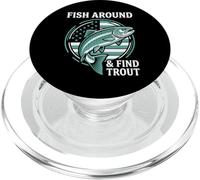 Diseño Divertido de Pesca de Pescado Alrededor y Encuentra truchas PopSockets PopGrip para MagSafe