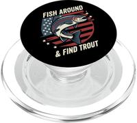 Diseño Divertido de Pesca de Pescado Alrededor y Encuentra truchas PopSockets PopGrip para MagSafe
