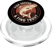 Diseño Divertido de Pesca de Pescado Alrededor y Encuentra truchas PopSockets PopGrip para MagSafe