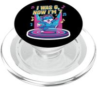 Diseño Divertido de Zorro de cumpleaños con Texto en inglés I Was 6 Now I'm 7 PopSockets PopGrip para MagSafe