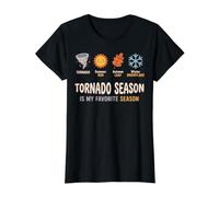 Diseño Divertido del Clima de la Temporada de tornados es mi estación Favorita Camiseta gráfica económica, Mujer, Negro, XL