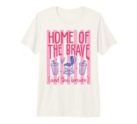 Diseño Divertido para Amantes de la Cerveza de Home of The Brave and The Brews Camiseta Premium
