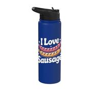 Diseño divertido para amantes de la comida I Love Sausage Stainless Steel Insulated Water Bottle