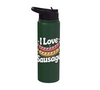 Diseño divertido para amantes de la comida I Love Sausage Stainless Steel Insulated Water Bottle