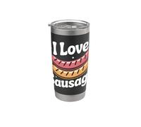 Diseño divertido para amantes de la comida I Love Sausage Vaso térmico de acero inoxidable de doble pared