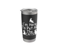 Diseño divertido para amantes de los gatos I'm Here To Pet All The Cats Vaso térmico de acero inoxidable de doble pared