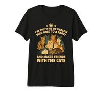 Diseño Divertido para Amantes de los Gatos I'm The Type Who Befriends Cats Camiseta Premium