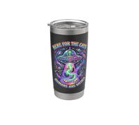 Diseño Divertido para Amantes de los Gatos y el Espacio Vaso térmico de acero inoxidable de doble pared