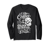 Diseño Divertido para Amantes de los Perros I Like Coffee and My Golden Retriever Manga Larga