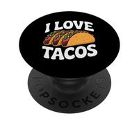Diseño divertido para amantes de los tacos I Love Tacos PopSockets PopGrip Adhesivo