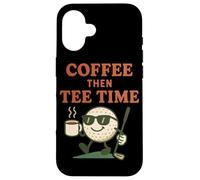 Diseño Divertido para Amantes del Golf Coffee Then tee Time Carcasa para iPhone 16