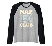 Diseño Divertido para Amantes del sueño de Nap Club Camiseta Manga Raglan