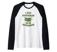 Diseño Divertido para Decir Comida para Adictos a Pepperoncini Camiseta Manga Raglan