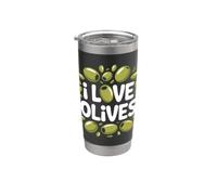 Diseño divertido para entusiastas de las aceitunas I Love Olives Vaso térmico de acero inoxidable de doble pared