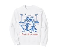 Diseño Divertido para fanáticos de los Deportes de Raccoon Stadium I Live Here Now Sudadera