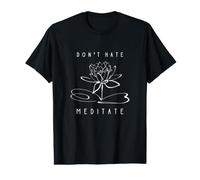 Diseño Divertido para Instructor de Yoga con Texto en inglés Don't Hate, Meditate Camiseta gráfica económica