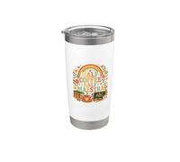 Diseño divertido para profesores de español Half Coffee Half Maestra Vaso térmico de acero inoxidable de doble pared
