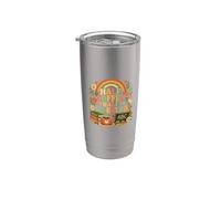 Diseño divertido para profesores de español Half Coffee Half Maestra Vaso térmico de acero inoxidable de doble pared