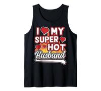 Diseño Divertido para San Valentín con Texto en inglés «I Love My Super Hot Husband» Camiseta sin Mangas