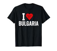 Diseño divertido retro I Love Bulgaria con un corazón rojo Camiseta