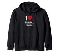 Diseño divertido retro I Love Islas Marshall con un corazón rojo Sudadera con Capucha