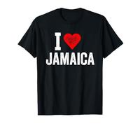 Diseño divertido retro I Love Jamaica con un corazón rojo Camiseta