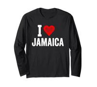 Diseño divertido retro I Love Jamaica con un corazón rojo Manga Larga