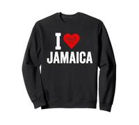Diseño divertido retro I Love Jamaica con un corazón rojo Sudadera