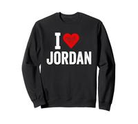 Diseño divertido retro I Love Jordan con un corazón rojo Sudadera