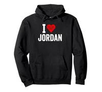 Diseño divertido retro I Love Jordan con un corazón rojo Sudadera con Capucha