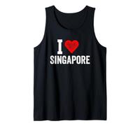 Diseño divertido retro I Love Singapore con un corazón rojo Camiseta sin Mangas