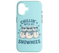 Diseño Divertido y Bonito de Chillin with My Snowmies para Navidad e Invierno Carcasa para iPhone 16