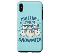 Diseño Divertido y Bonito de Chillin with My Snowmies para Navidad e Invierno Carcasa para iPhone XS MAX