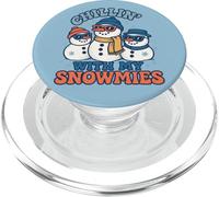 Diseño Divertido y Bonito de Chillin with My Snowmies para Navidad e Invierno PopSockets PopGrip para MagSafe
