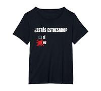 Diseño Divertido Y Original ¿Estás Estresado? Camiseta, Mujer Tallas Grandes, Negro, 2XL Grande