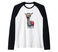 Diseño Divertido y sarcástico de un Animal Zombi Camiseta Manga Raglan
