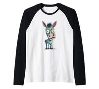 Diseño Divertido y sarcástico de un Animal Zombi Camiseta Manga Raglan