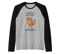 Diseño Dog I Woke Up Got out of Bed and Had Coffee Camiseta Manga Raglan