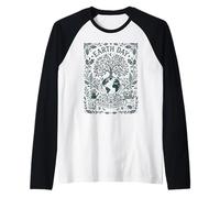 Diseño ecológico Nourish Protect Planet del Día de la Tierra Camiseta Manga Raglan