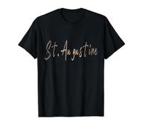 Diseño Elegante Vintage de San Agustín Florida Camiseta gráfica económica, Hombre, Negro, S