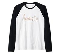 Diseño Elegante Vintage del Manchester Vermont Camiseta Manga Raglan