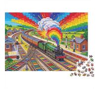 Diseño en Miniatura del ferrocarril de Vapor del Patrimonio Puzzle De Madera Impermeable Puzzles De 1000 Piezas para Adultos Colorido Rompecabezas Juegos Desafiantes