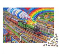 Diseño en Miniatura del ferrocarril de Vapor del Patrimonio Puzzle De Madera Impermeable Puzzles De 1000 Piezas Regalos para Adultos Colorido Rompecabezas Juegos Educativos