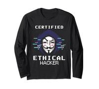 Diseño Encapuchado de Cyber Security Ethical Hacker IT Analyst Manga Larga
