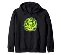 Diseño energético de trébol de Llama Esmeralda Sudadera con Capucha