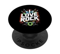 Diseño Entusiasta de la batería de Guitarra I Love Rock PopSockets PopGrip Adhesivo