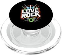 Diseño Entusiasta de la batería de Guitarra I Love Rock PopSockets PopGrip para MagSafe