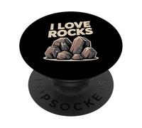 Diseño Entusiasta de la geología I Love Rocks PopSockets PopGrip Adhesivo